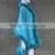 Women Winter Outwear Genuine Cashmere Raccoon Fur Trim Baby Blue Wool Cape