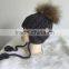 New Design Fur Pom Pom Hats Crochet Baby Hats Children Fur Bobble Hats