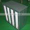 Galvanized steel frame Fiber-glass Media V BANK HEPA Air Filter