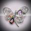 Elegant Animal Shape Butterfly With Crystal Women Costume Brooch Pins