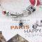 Love In Paris Charm Bead European Snake Eiffel Tower Shape Wholesale Bangle