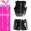 Hot Leather Set sexy tight Brilliant black pvc leather corset Short Style Tops and Pants
