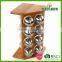 High quality bamboo wood Spice rack with 8 jars