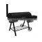 Charcoal BBQ Grill&Offset Smoker with Trolley Cart&Large Chimney for Backyard Used