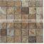 Wall tile marble mosaic and crystal glass mix mosaic tile