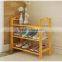 Japanese style bamboo wooden shoes rack