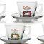 4oz 6oz glass Caffe Latte mug set with saucer glass tea cup set