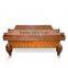 Coffee Table Teak Wood With Square Shape Top Diamond Ornament Patron Natural Color