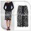 Lady Black Flower Sequins Pattern Embroiedered latest long skirt design