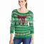 Women Green Sweater Red Sequin Pattern Christmas Jumpers