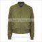 Plain Full Zip Winter Coat Rib Neck Formal Bomber Jacket Women
