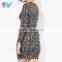 YIHAO FALL Fashion Ladies Western Dress Designs Floral Crochet Dress Long sleeve Bodycon Mini Dress