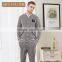 Factory Price Qianxiu Autumn Baseball Jersey Open Front Knit Cotton Night Suit for Man