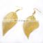 Fashion Real Natural Leaf 24K Gold Leaf Earring