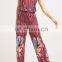 Fancy Sleeveless Women Jumpsuits Printed Jersey Halterneck Jumpsuit