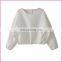 new loose pleated design lady blouse bats sleeves opening back