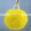 High quality rabbit fur pom pom keychain
