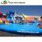Grey Shark Slide Inflatable Water Park , Inflatable Moving Park With Pool And Slide