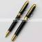 twist action frosted barrel metal l ballpoint ball pen with shiny golden accents