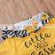 "LITTLE MISS SASSY PANTS" 2pcs/set Kids Baby Clothes Set BABY YELLOW FLORAL PRINT HOODIES & PANTS OUTFITS 100% COTTON