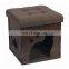 grey cool pvc foldable ottoman cat pet storage house ottoman cage for puppies