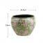 Factory direct sale custom cheap price indoor planters flower pattern green ceramic large flower pots for garden