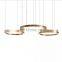Golden circle round chandelier living room bedroom study restaurant simple light luxury personalized lighting