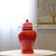 High Temperature New Chinese Handmade Ceramic Ginger Jar Glazed Surface Porcelain Flower Vase With Lid