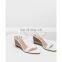 Ladies beautiful cheap price ankle strap wooden heels wedges breathable lining sandals shoes