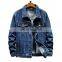 2021 New style Casual Denim Motorcycle Jacket wholesale Plus Size Cowboy cotton warm washed button winter jeans jackets men