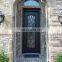 Patio exterior metal gate popular handmade grill design single leaf privacy frosted glass entrance wrought iron door