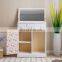 3-Drawer Shabby Chic Dressing Table Set Dresser with Folding Mirror & Floral Stool