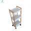 BAMBOO three layers of small layer shelf storage with wheels