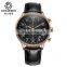 OCHSTIN GQ050C Genuine Leather Luxury Calendar Chronograph 6 Pins Analog Quartz Men Brown Wrist Watch