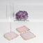 Rose Quartz Platter Pink Crystal Coaster Slices Tea Cup Pad
