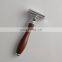 Best selling gft for male  classical alloy head red sandal black ebony wood handle double edge blades shaving safety razor