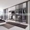 Modern bedroom design aluminum glass door wardrobe,custom walk in closet