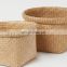 Hot Selling braided Seagrass Large storage basket with a turned-up rim Storage Laundry Basket Wholesale