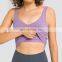 New Arrival Build In Bra Sexy Yoga Tanks Nude Feeling V Neck Women Yoga Wear Tank Top Ladies Fitness Gym Vest