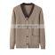 Autumn Winter New Arrival 100% Cashmere Cardigan for Women Custom V-Neck Button Sweater with Pocket Decorations Casual Style