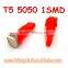 Top quality led Colorful Car Interior Led Light 12V T5 5050 1SMD auto led lamp