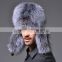 Classic Male Plush Silver fox fur Bomber Hats excellent quality Winter warm earflap Hats