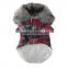 Luxury Fur Collar Horn Buttons Red and Blue Lattice Plaid Dog Coat with Extra Heavy Soft Wool Material fit for Autumn and Winter