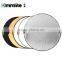 24" (60cm) 5-in-1 Portable Round Collapsible Photo Reflector For Studio & Outdoor Lighting