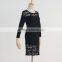 Autumn Fall dress woman trendy cotton dress with lace joining together                        
                                                                                Supplier's Choice