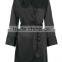 Long Satin Dressing Gown - Black