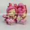 Plastic 3D Articulation Action Figure.Pink Long Hair Beautiful Young Girl