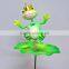 4 Inch Crown Frog on Lotus Garden Decoration Plastic, Garden Sticks
