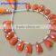 Carnelian Faceted Elongated Pyramid 8*15 mm 74 cts Faceted Elongated Pyramid 6" Strand length Natural gemstones