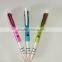Wholesale Office three color plastic ballpoint pen with ring loops on frip
